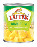 Ананасы Lutik кусочками в сиропе, 850мл