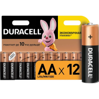 Батарейка Duracell Basic AA LR6, 1.5В, алкалиновые, 12шт/уп