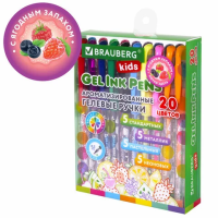 Набор гелевых ручек Brauberg Fruits 20 цветов, 0.5мм, ароматизированные