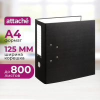 Папка с арочн.мех рег-р PVC  без мет/уг 125мм черная,ПБП1,карм.кор