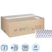 Бумажные полотенца Luscan Professional H2, 2 слоя, M-сложение, 150лист, белые,  21 пачка