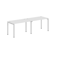 Стол на 2 рабочих места Skyland Xten-S XWST 2470, двухместный, белый/алюминий, 2400х700х750мм
