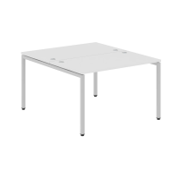 Стол на 2 рабочих места Skyland Xten-S XWST 1214, двухместный, белый/алюминий, 1200х1406х750мм