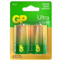Батарейка GP Ultra G-Tech D (LR20) 13A алкалиновая, BC2  2шт