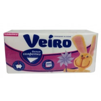 Салфетки бумажные Veiro Professional Premium 24х24см, 200шт, 1 слой, белые