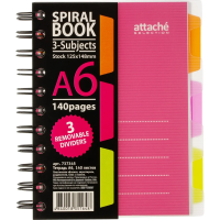 Бизнес тетрадь Attache Spiral Book розовый, А6, 140 листов, в клетку, на спирали
