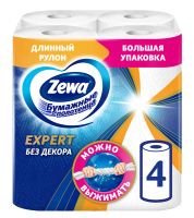 Бумажные полотенца Zewa Expert 3 слоя, 4 рулона, 15,3м, белые