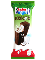 Пирожное бисквитное Kinder Pingui с молочной начинкой покрытое шоколадной глазурью со вкусом кокоса 30г