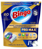 Капсулы для посудомоечной машины Bingo Pro Max, 60шт