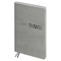 Ежедневник недатированный, А6+, 136л., мягкий переплет, кожзам, BG 'Waltz. Silver metallic', цветной срез