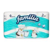 Бумажные полотенца Familia 2 слоя, 4 рулона, 12.5м, белые, 5083816