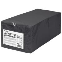 Салфетки бумажные Laima 33x33 см, 200шт, 2 слоя, черные, 1/4 сложение