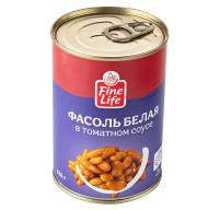 Fine Life Фасоль белая в томатном соусе, 420г