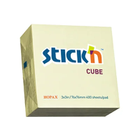 Блок для записей с клейким краем Stick'n желтый, 76х76мм, 400л