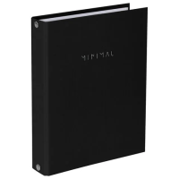 Тетрадь на кольцах А5 175х215 мм, 120 л., твердый картон, клетка, BRAUBERG 'Minimal black', 404713