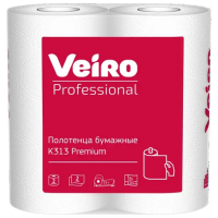 Бумажные полотенца Veiro Professional К313 2 слоя, 2 рулона, 15м, белые
