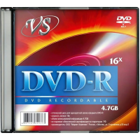 Диск DVD-R Vs 4.7Gb, 16x, Slim Case, 5шт/уп