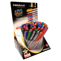 Гелевая ручка Pensan Glitter Gel ассорти, 0.5мм, с блестками, прозрачный корпус