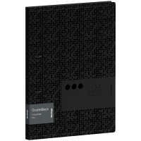 Папка на 2 кольцах Berlingo 'DoubleBlack', 24мм, 600мкм, черная, D-кольца, с внутр. карманом, с рисунком