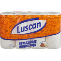 Бумажные полотенца Luscan 2 слоя, 4 рулона, 12,5м, белые с тиснением