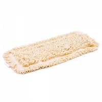Насадка МОП плоская Vclean 40 см, карман- язык, хлопок петельный, белый