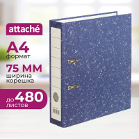 Папка-регистратор AttacheEconomy без мет.уголка_бюджет 75мм ч/б,син,бум/бум