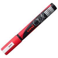 Маркер меловой Uni Chalk PWE-5M красный, 1.8-2.5мм, круглый наконечник, для окон и стекла
