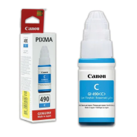 Чернила CANON (GI-490С) для СНПЧ Pixma G1400\\G2400\\G3400, голубые, ресурс 7000 стр., оригинальные, 0664C001