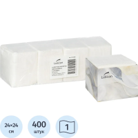 Салфетки бумажные Luscan 24x24см, 100штх4, 1 слой, белые