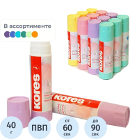 Клей-карандаш Kores Pastel 40г, ассорти