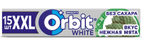 Жевательная резинка Orbit White XXL Нежная мята без сахара, 21г