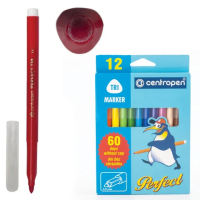 Фломастеры для рисования Centropen Perfect 2510 12 цветов, смываемые, невысыхающие