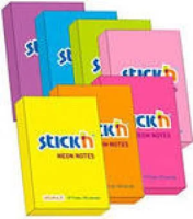 Блок для записей с клейким краем Scotch Stickin розовый, 76х51мм, 100 листов