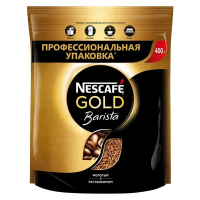 Кофе Нескафе Голд Бариста растворимый сублимированный с добавлением натурального молотого кофе, 400г