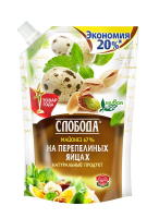 Майонез Слобода На перепелиных яйцах, 700мл, 67%