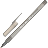 Ручка шариковая Bic Round Stic черная, 0.4мм, дымчатый корпус