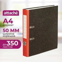 Папка-регистратор Attache Economy 50 мм мрамор с красн кор,мет.уг.,бум/бум