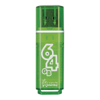 USB флешка Smart Buy Glossy 64Gb, 15/5 мб/с, зеленый