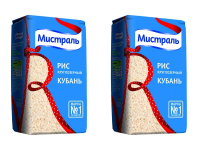Рис Мистраль Кубань круглозерный белый, 900г x 2 шт