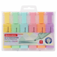 Набор текстовыделителей Brauberg Original Pastel 6 цвета, 1-5 мм
