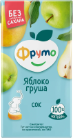Сок детский Фруто Яблоко и груша с мякотью с 5 месяцев, 500мл