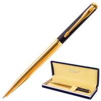 Ручка подарочная шариковая GALANT 'ARROW GOLD', корпус черный/золотистый, детали золотистые, узел 0,7 мм, синяя, 143523