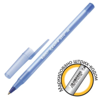 Шариковая ручка Bic Round Stic синяя, 0.32мм, голубой корпус, одноразовая