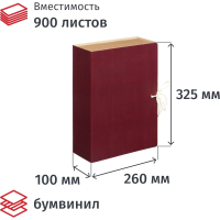 Архивная папка на завязках Attache Economy бордовая, 100мм, бумвинил
