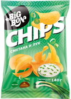 Чипсы BigBon сметана и лук, 140г
