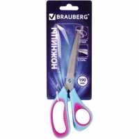 Ножницы Brauberg Extra 3D 19см, бирюзово-фиолетовые