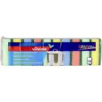 Губка Vileda Rainbow поролоновая с абразивным слоем, 9х5.5см, ассорти, 10шт/уп