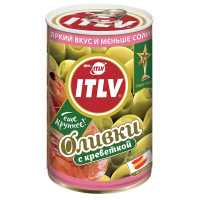 Оливки ITLV зеленые с креветкой, 314мл