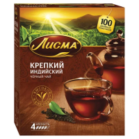 Чай Лисма Крепкий, черный, 100 пакетиков