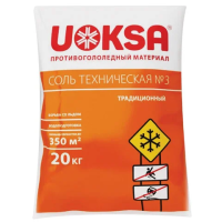 Антигололёдный реагент Uoksa соль техническая №3 20кг, мешок